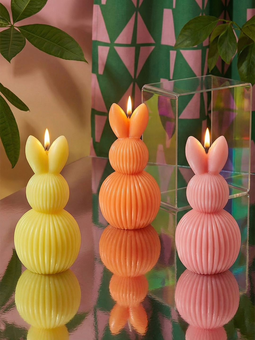 Easter Bunny Candles Set