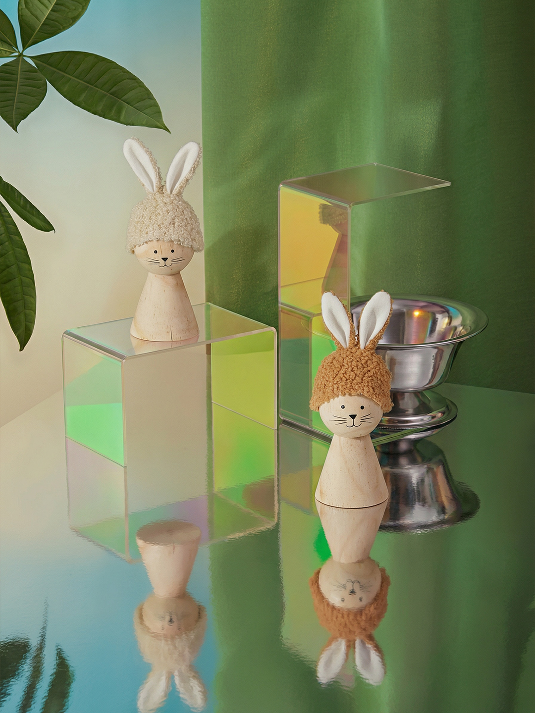 Easter Wooden Bunny Figurines