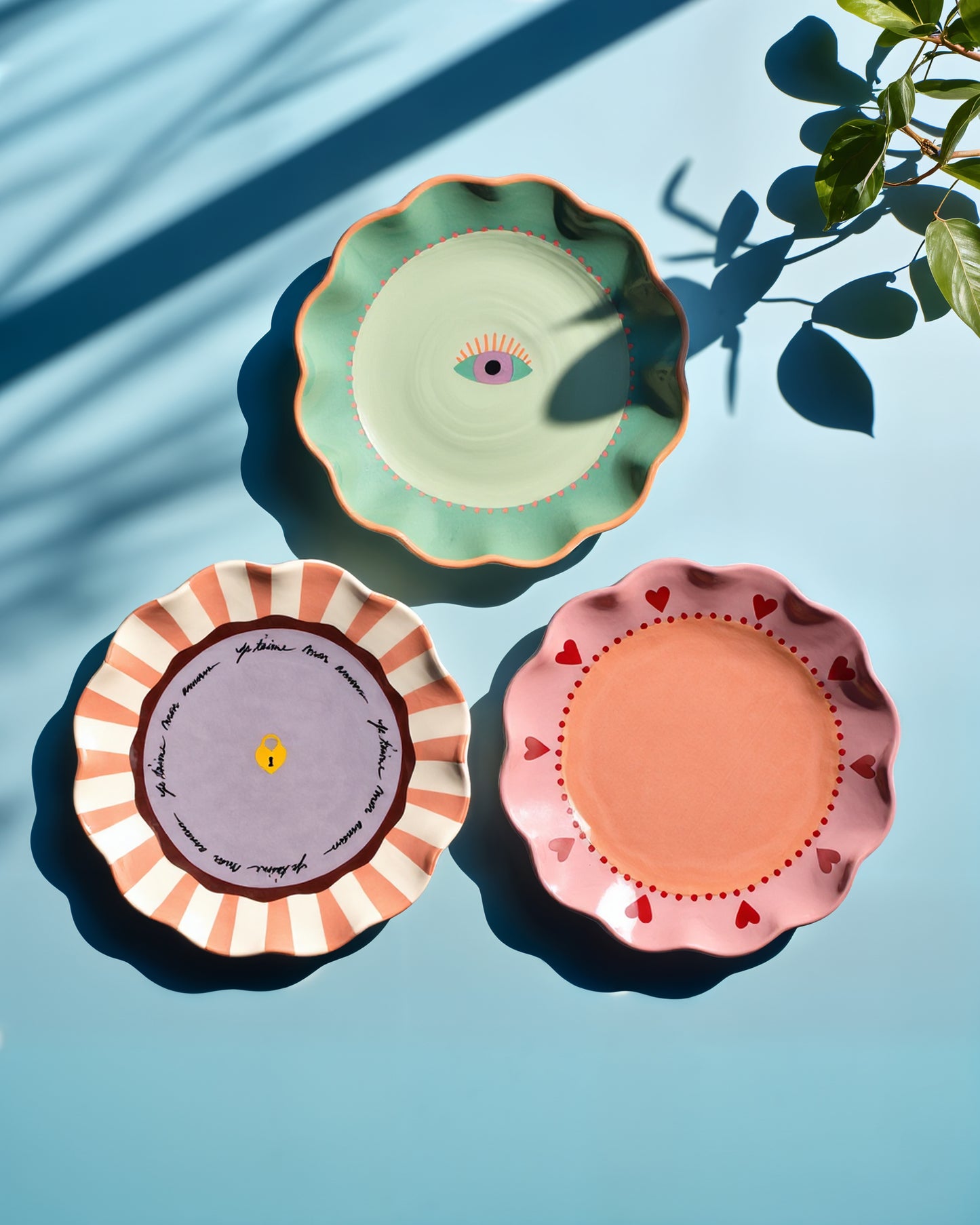 Amsterdam Swirly Breakfast Plates Set Of Three