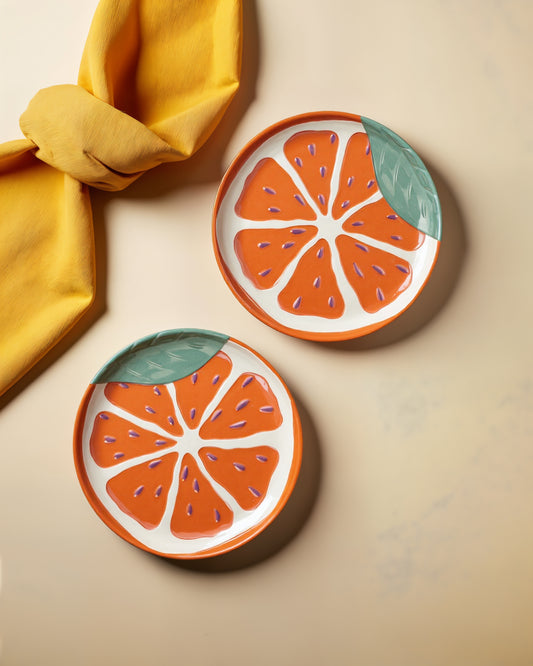 Menton Orange Breakfast Plate