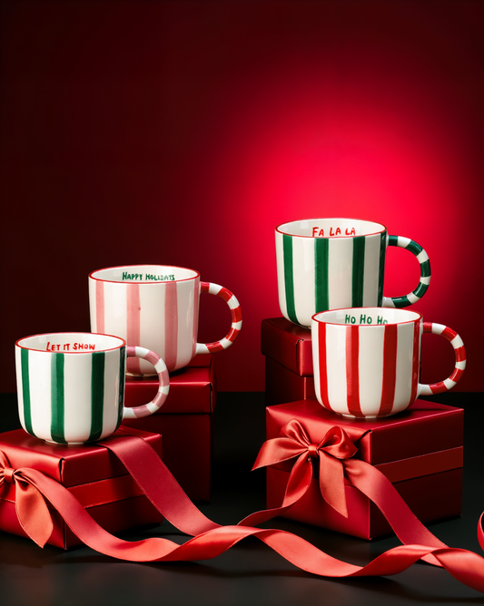 Merry Mania Striped Cups Set Of Four