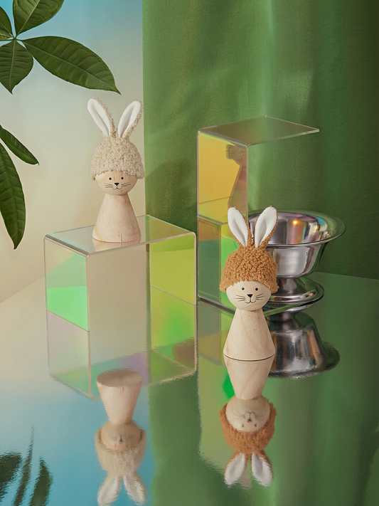 Easter Wooden Bunny Figurines