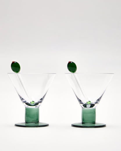 The Olive Martini Glasses