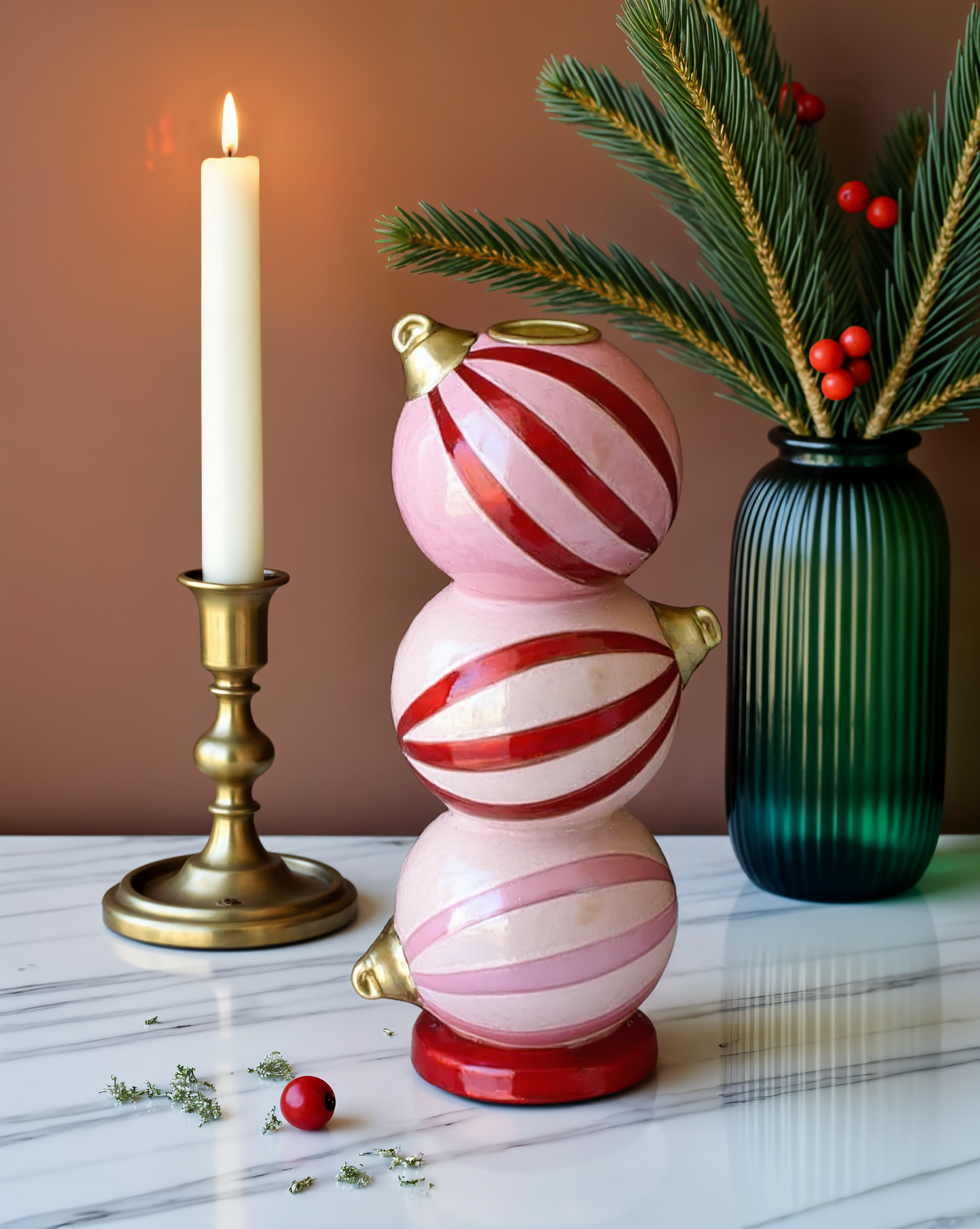 Winter Whimsy Triple Bauble Candleholder