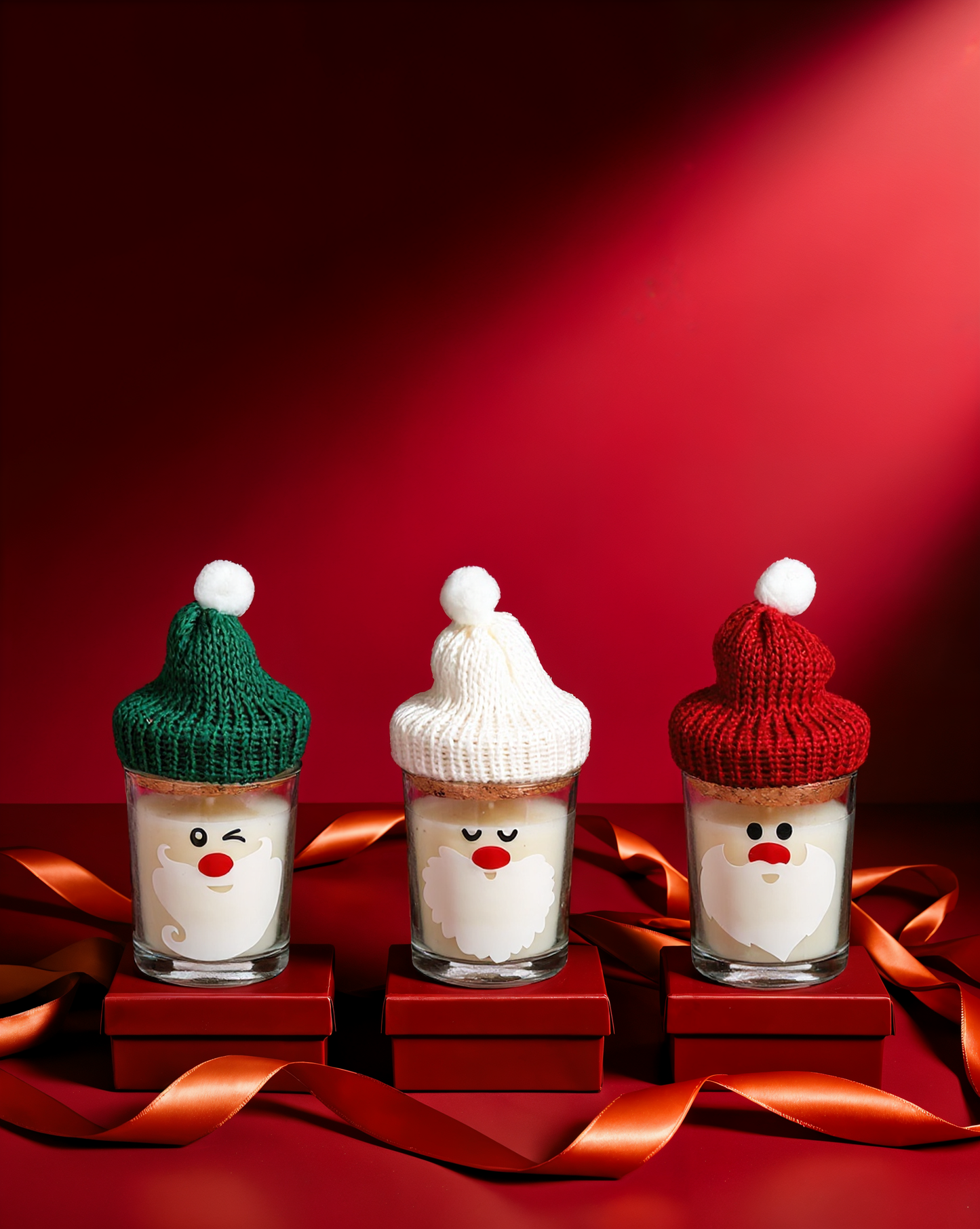 Merry Mania Scented Santa Candles Set Of Three