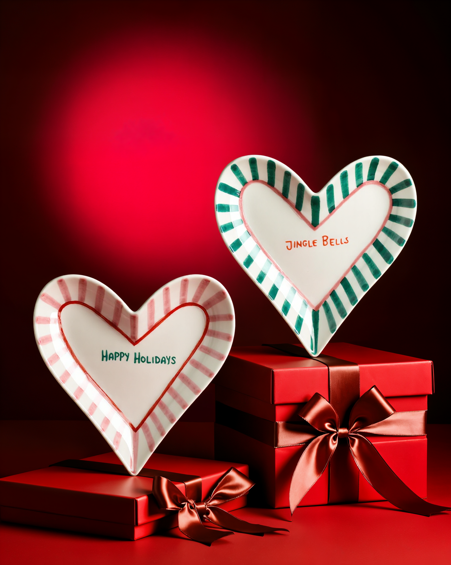 Merry Mania Hearts Plates Set Of Two