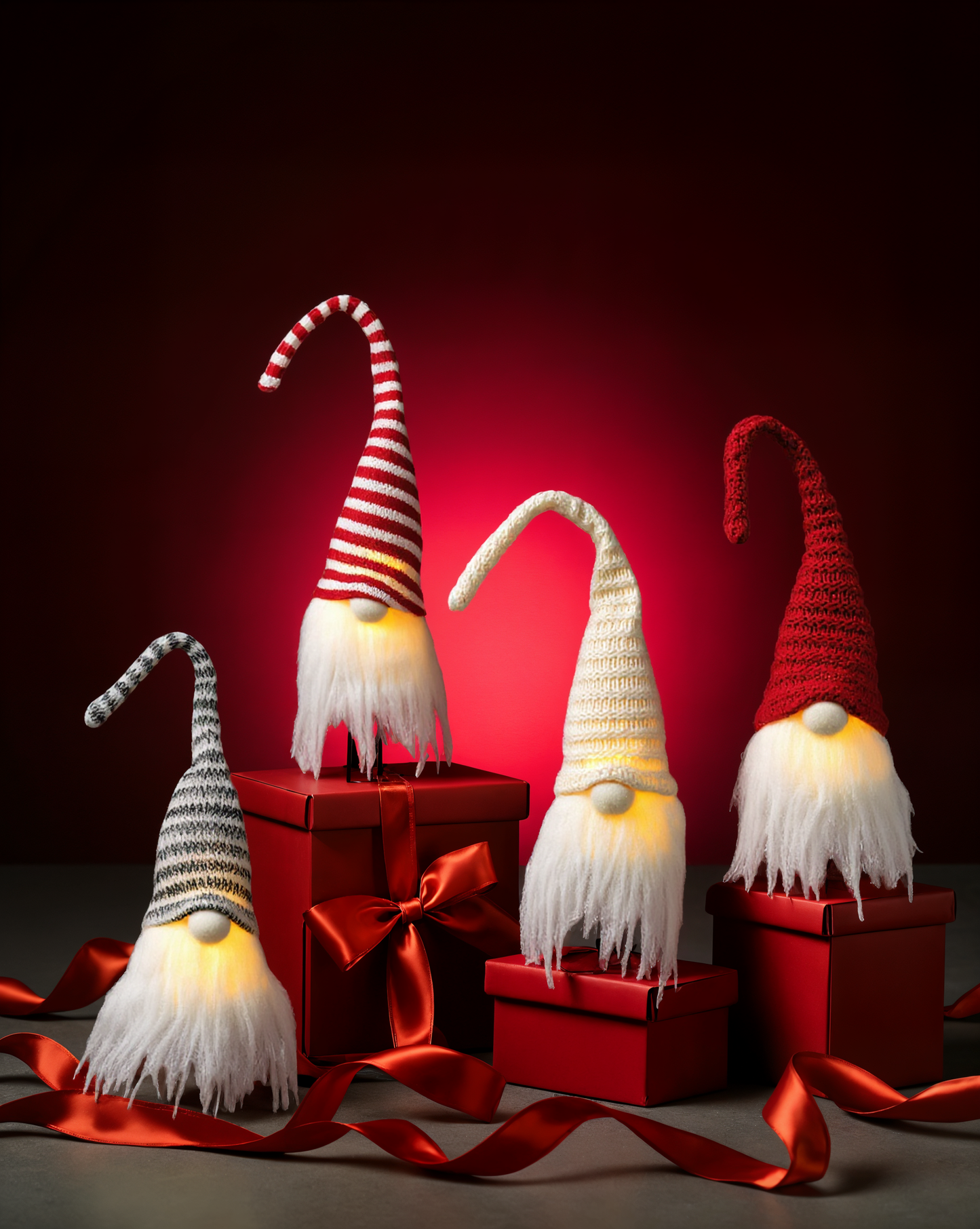 Merry Mania LED Gnome Ornament Set Of Four